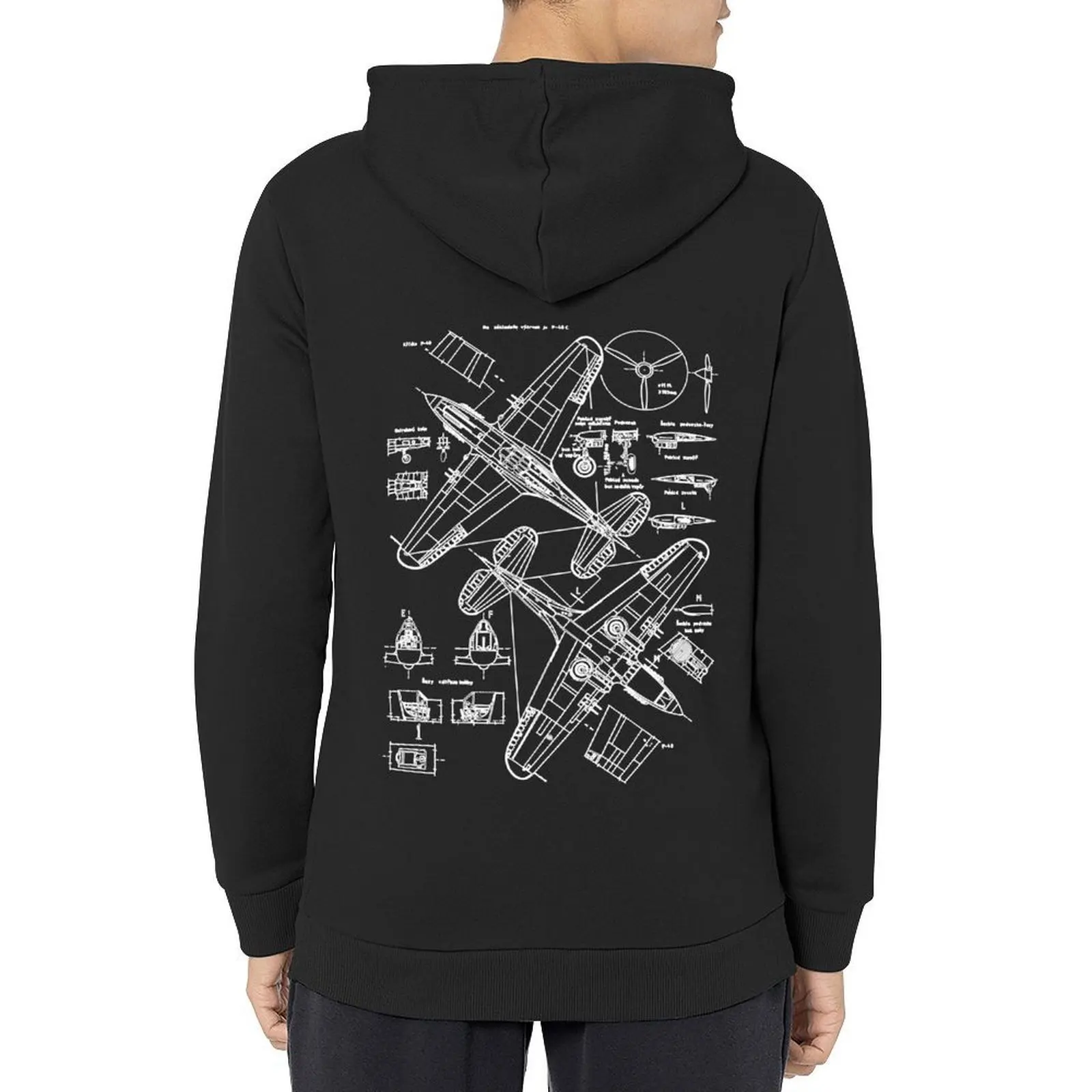 

P-40 Concept Blueprints Hoodie autumn jacket men mens clothing korean style clothes men's clothes hoodie man