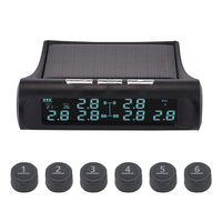 Wireless Tyre Pressure Gauge 6 External Sensor Tire Pressure Monitor System LCD Display Digital Tyre Pressure Monitor USB Solar