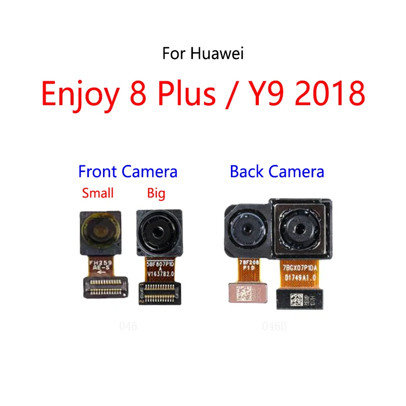 Front Camera Back Facing Big Small Main Rear Camera Module Flex Cable For Huawei Enjoy 8 Plus / Y9 2018
