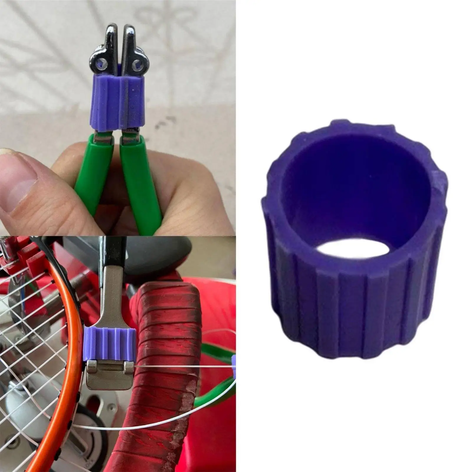 Protective Silicone Clamp Cover for Badminton Racket Stringer Shock Reducing Sleeve for String Clamp Handling