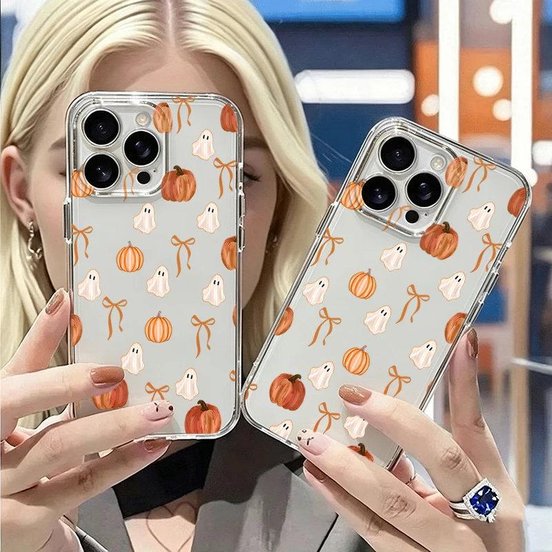 Halloween Kürbis Geist Schleife Transparente Handyhülle für Samsung Galaxy S26 Ultra S25 Plus S24 FE A17 A37 A57 A56 A16 A36 S23 S22 Hülle – Detail 16
