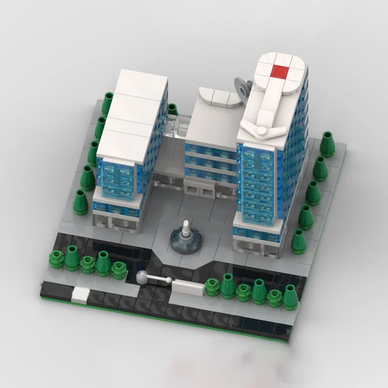 565 قطعة MOC مستشفى مجهر معماري نموذج اللبنات العمارة لتقوم بها بنفسك هدايا عيد الميلاد لعبة إبداعية فكرة الطوب #2