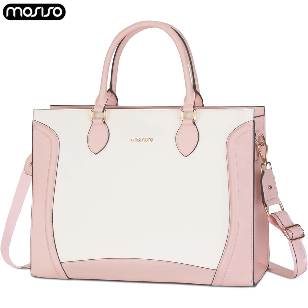 Waterproof Laptop Tote Bag for Women 15.6 inch PU Leather Notebook Shoulder Briefcase Business Office Teacher Work Handbag