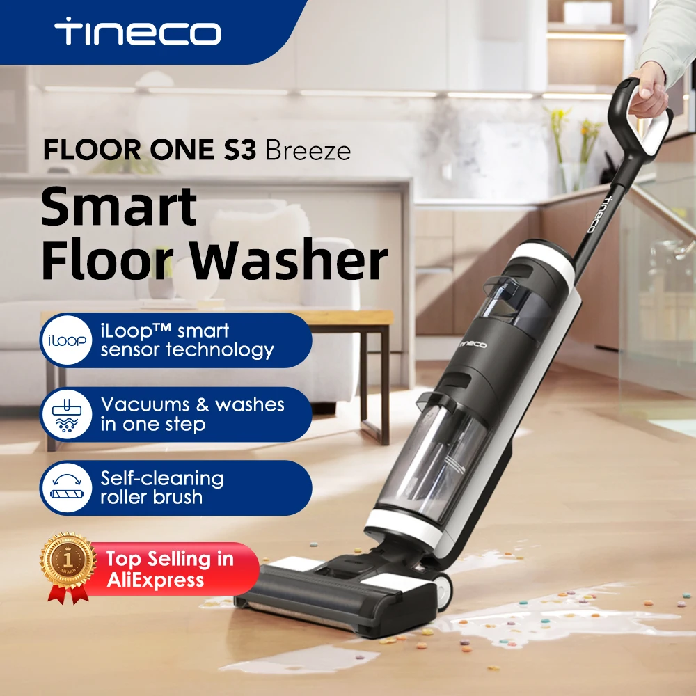 Tineco Floor One S3 Breeze Vacuum Cleaner: Wet & Dry Cordless Electric Mop with Self-Cleaning Feature – Just 6.44