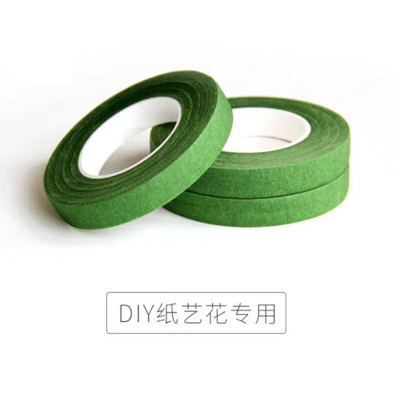 Floral Green Tapes 12mm*25m/Roll Tape Corsages Buttonhole Artificial Flower Stamen Wrap Florist Green Tapes Stretchy Tape