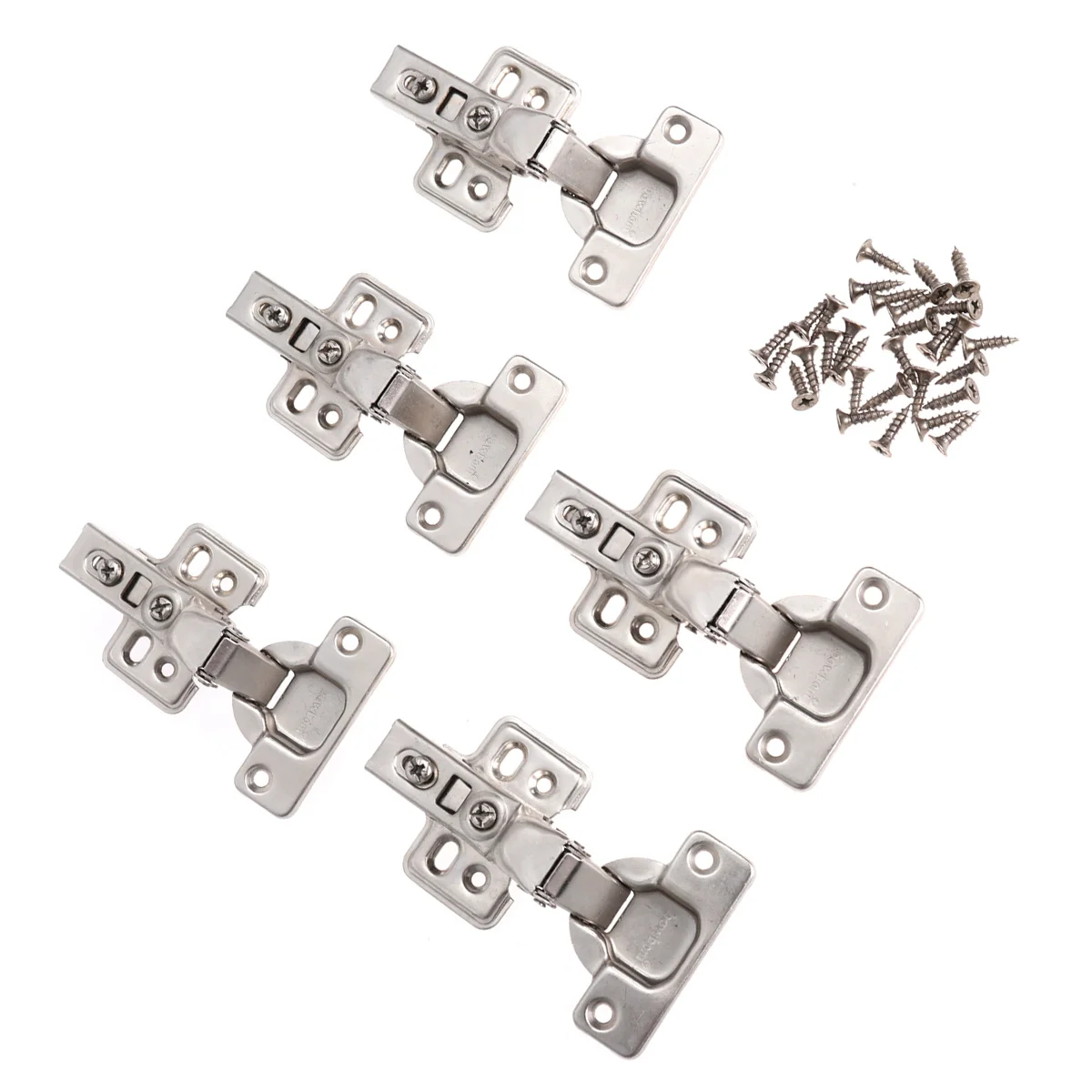 5 قطعة مفصلات أثاث هيدروليكية من الفولاذ المقاوم للصدأ 1.2 مللي متر مفصلات تركيب مخفية سميكة لباب خزانة المطبخ صامتة شديدة التحمل