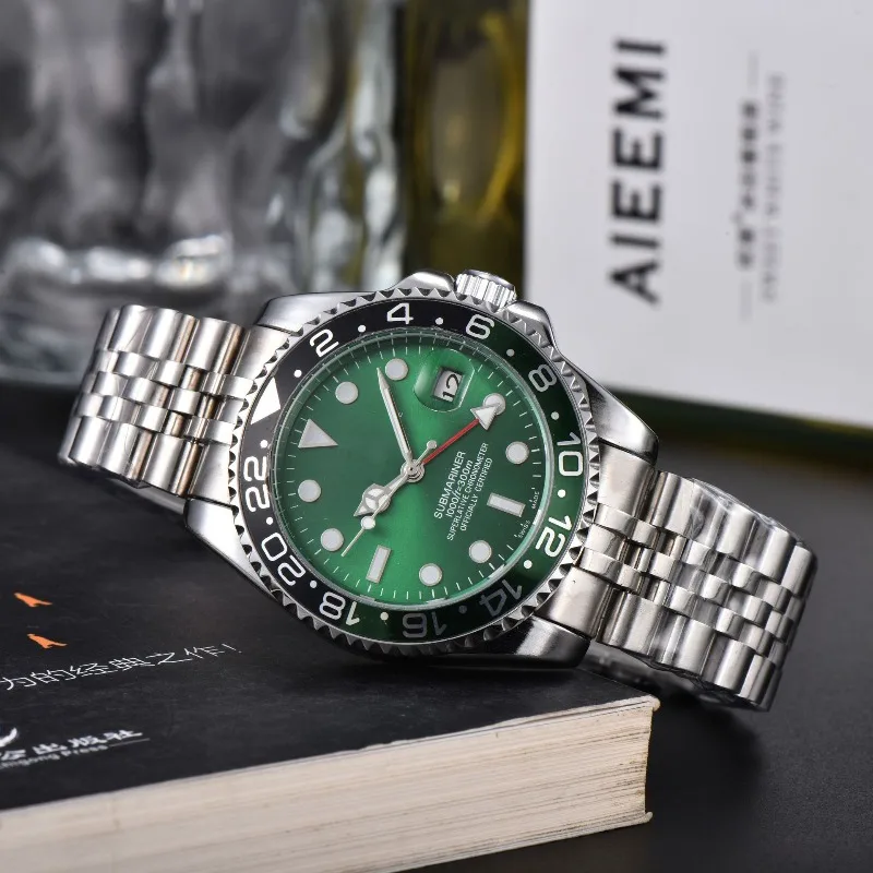 2025, automatische mechanische Herrenuhr, Edelstahlband, Saphirglas, wasserdicht, Business-Casual, leuchtend, Automatikaufzug