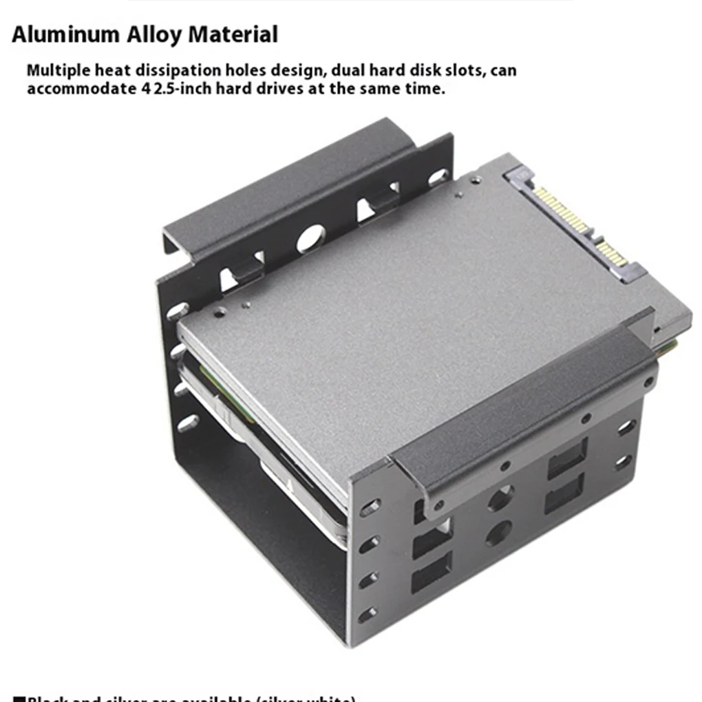 Kit Pemasangan Aluminium Drive Bay Internal 2.5 "HDD SSD Ke 3.5" Ke 4 Baki Hard Drive Sasis Adaptor Hard Drive