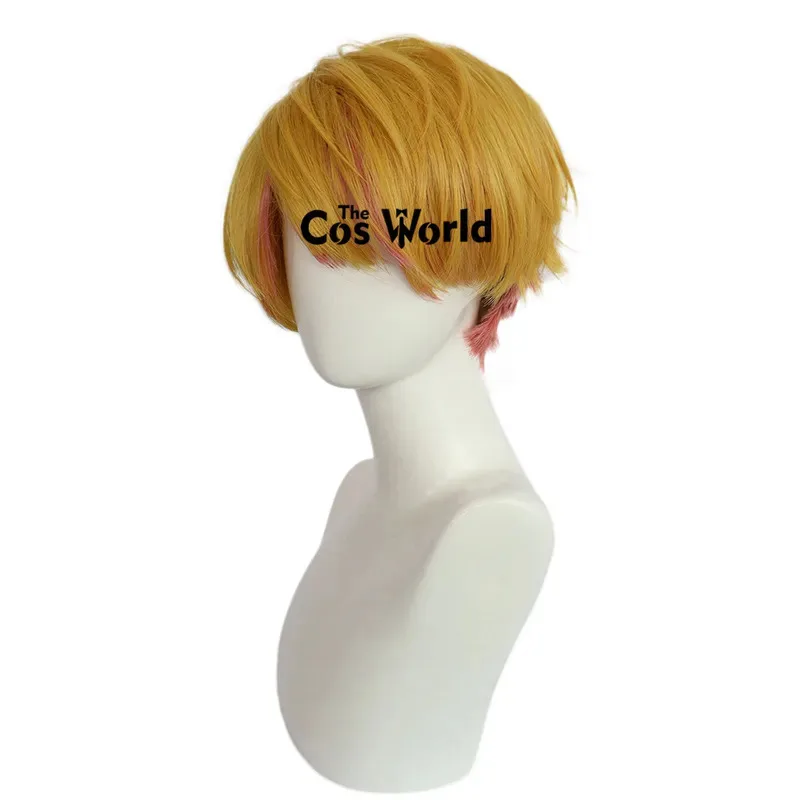 Oshi no Ko 호시노 아쿠아마린 25cm 짧은 스트레이트 애니메이션 코스프레 가발 섬유 내열성 합성 머리 + 가발 모자