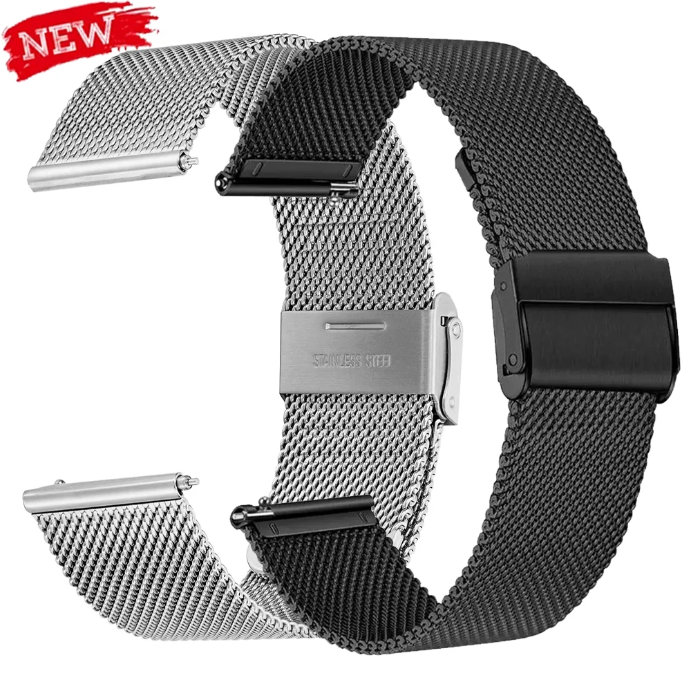 Milanese Mesh Edelstahl-Armband 18mm 20mm 22mm Metall-Armbänder für Samsung Galaxy Watch 7/6/5 44MM Armband