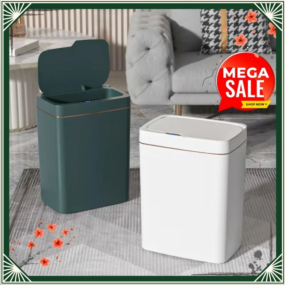 

15L Smart Touchless Sensor Trash Can Slim Space Saving Lightweight Household Bin for Bathroom Home