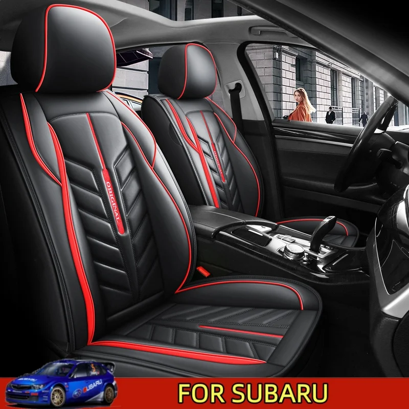 غطاء مقعد سيارة لسوبارو من الجلد الصناعي مقاوم للماء ومقاوم للاهتراء وناعم، ملفوف بالكامل 5 مقاعد يغطي الفصول الأربعة