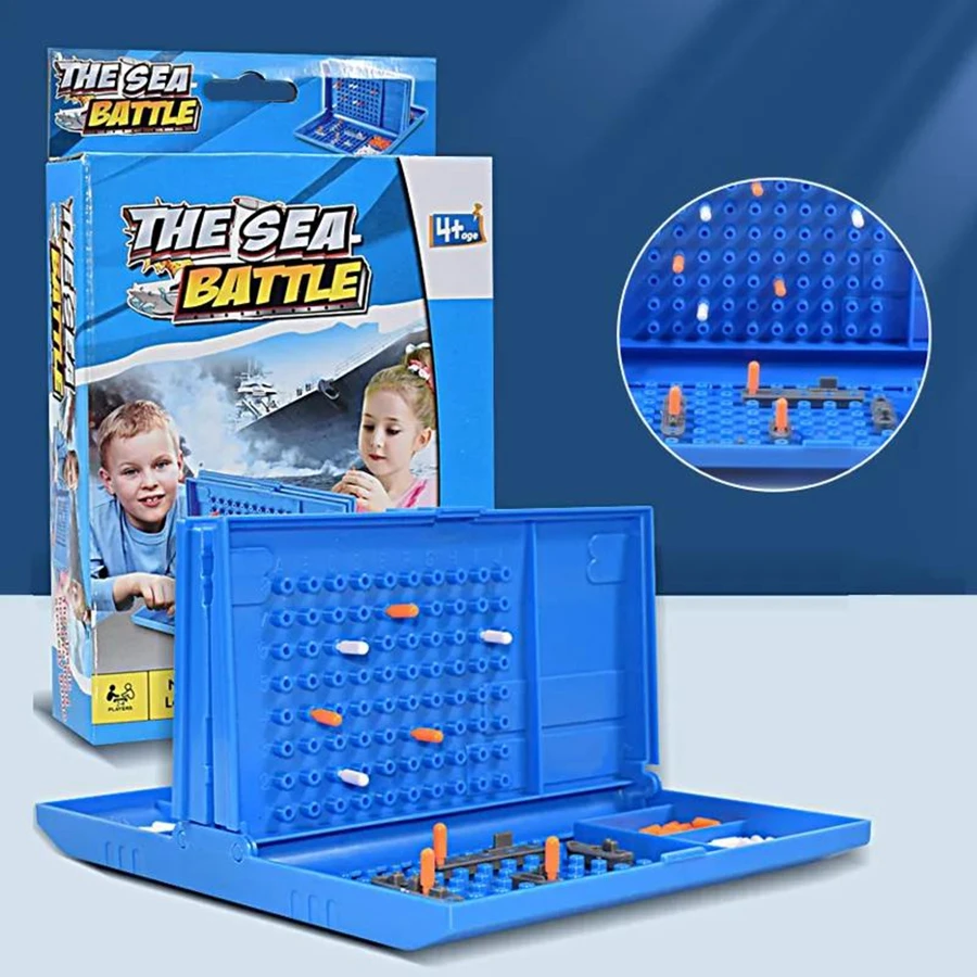 

Portable Sea Battle Battleship Game for Kids | Classic Naval Combat Strategy Board Game | Travel-Friendly Family Game Set