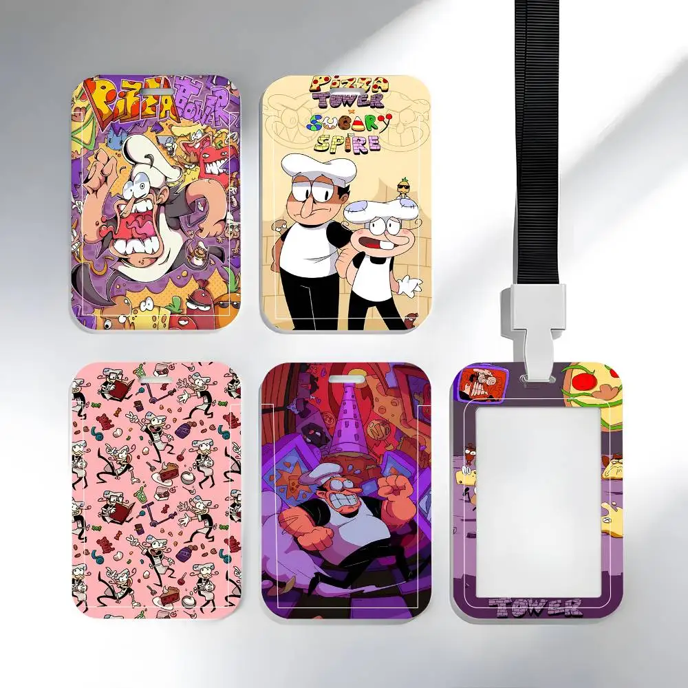 Game Pizza Tower Cartoon-Lanyard-Kartenhalter, Ausweishalter für Studenten, Kartenhalter mit Nackenband, Zubehör für die Zugangskontrolle, Geschenke