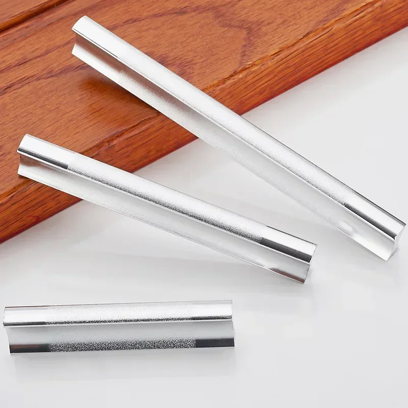 Aluminum Alloy Handle Clothes Cabinet Handle Matte Two-color Linear Space Aluminium Furniture Drawer Straight Handle