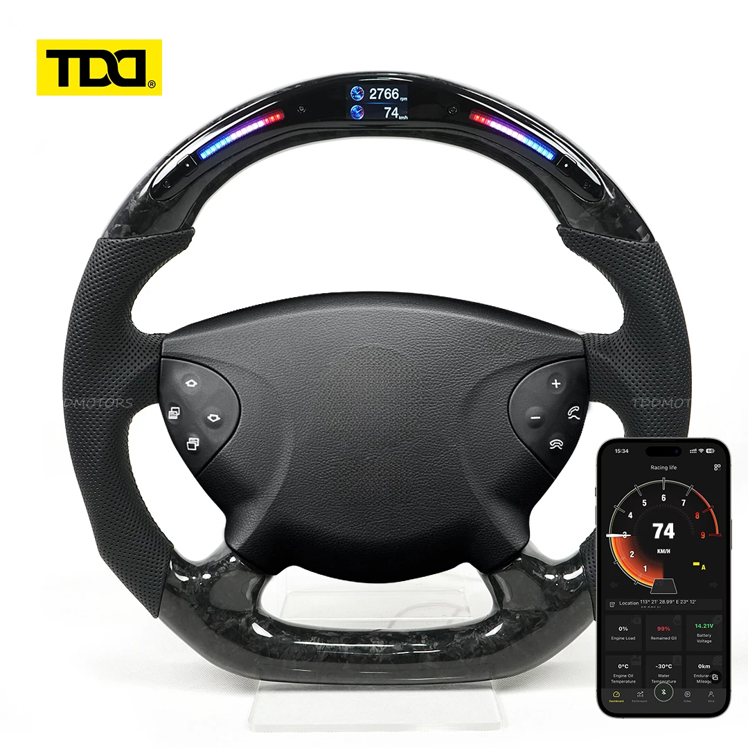 TDD Forged Carbon Fiber Galaxy Pro II LED Steering Wheel for Mercedes Benz W210
