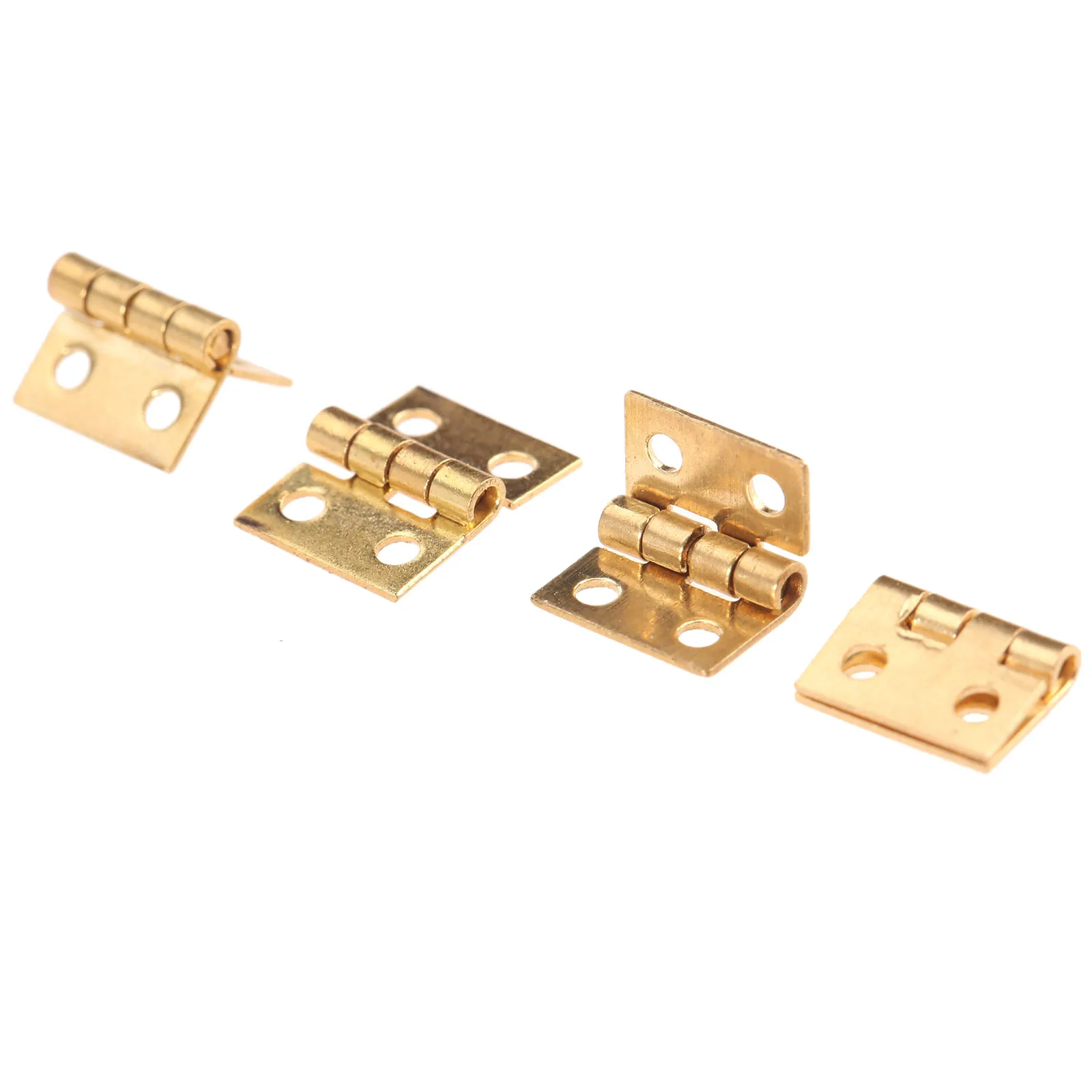 100Pcs/box 8*10mm Messing Mini Scharnier für Schmuck Holz Box Schrank Tür Gepäck Schrank Tür dekorative Scharniere + Nagel + Lagerung Box