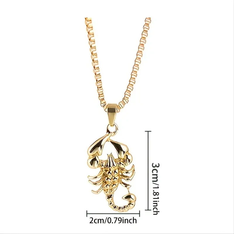 Huitan Scorpion Pendant Necklace Women/Men Fashion Cool Girl\'s Accessories Stylish Gift Metallic Style Insert Jewelry for Unisex