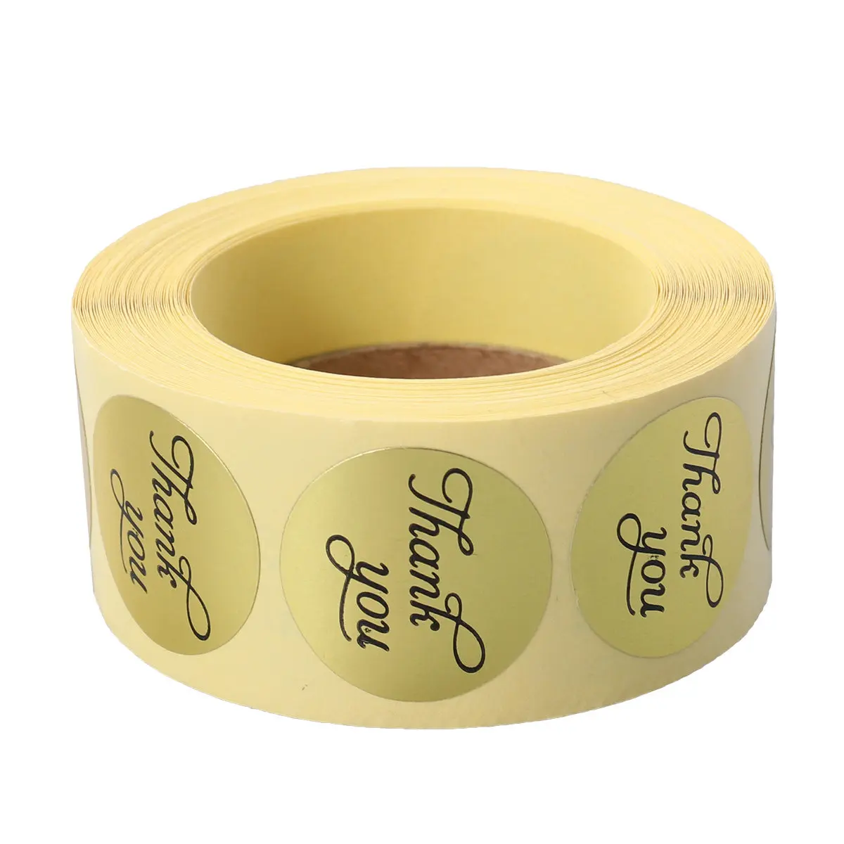 500Sheets Round Thank You Stickers Roll Gold Label Paper for Festival Gifts Thanksgiving Candy Biscuit Bags Thank You Stickers