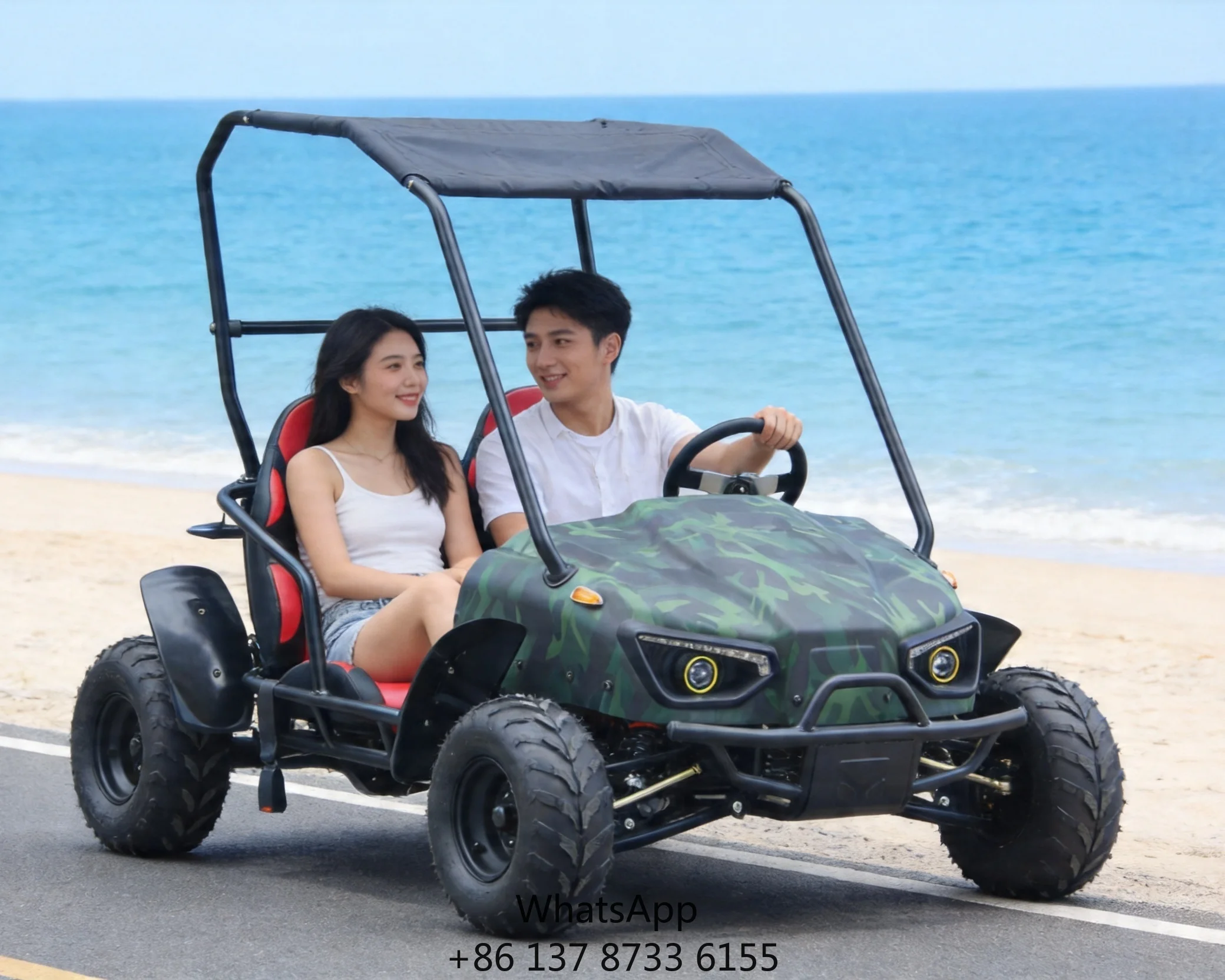 Cheap 60V2000W Electric Go Kart Parent Child Two Seater Go Cart In Amusement Park