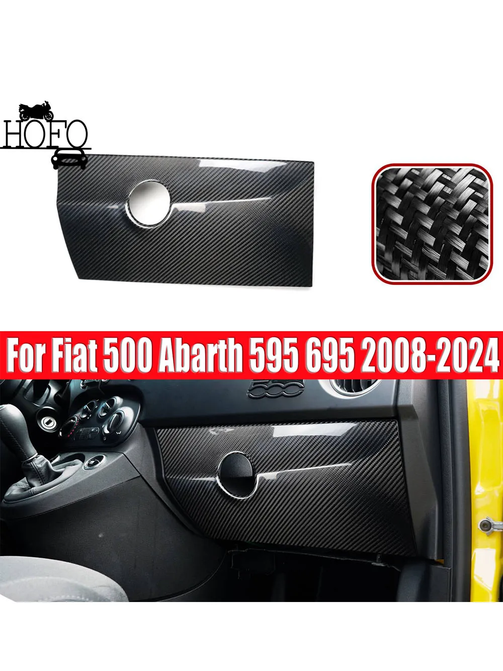 Voor Fiat 500 Abarth 595 695 2008-2024 Handschoenenkastje Paneel Afdekking Trim - afbeelding 2