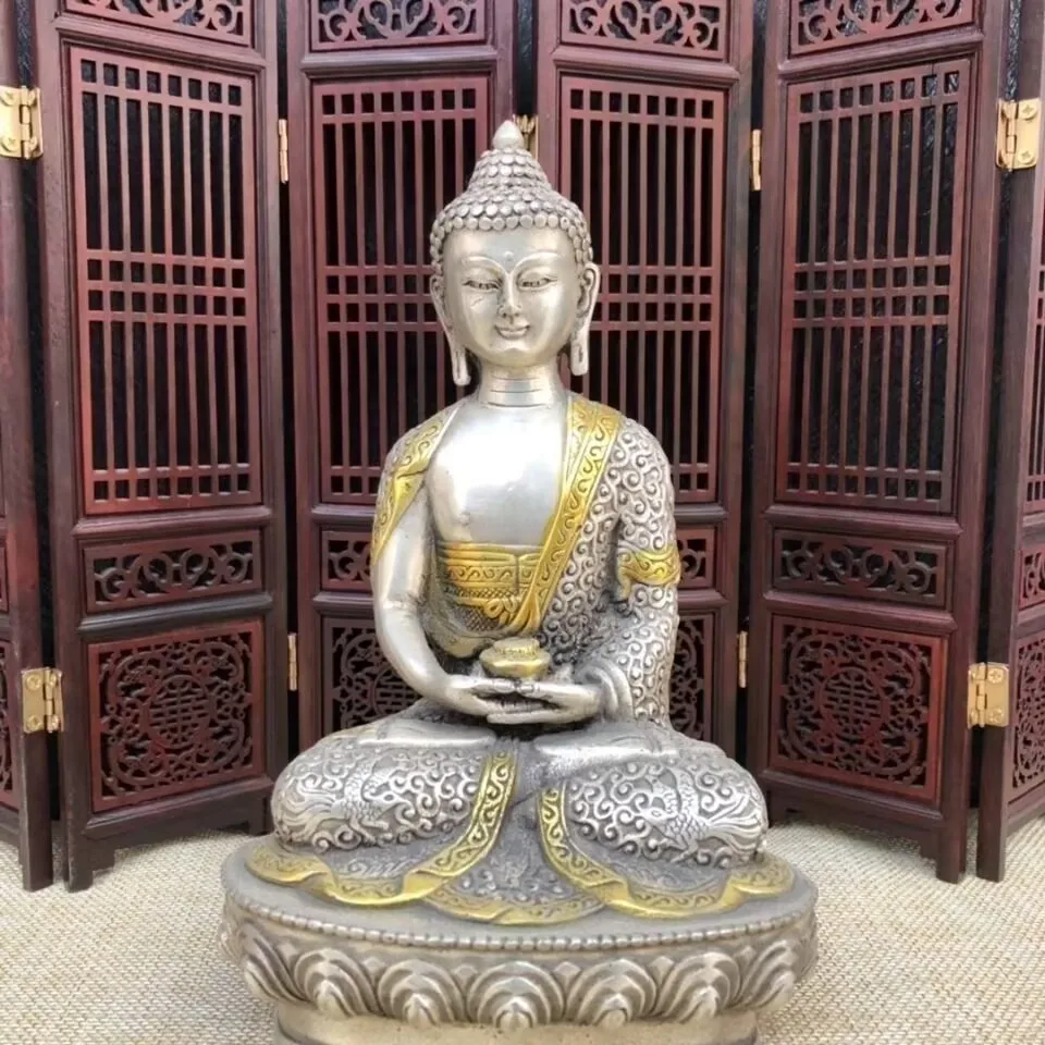 Buddha Statue Large Thai Metal Decorative Buddha Statue Buddhist Hindu Feng Shui Statue Meditation Home Bronze Decorative Crafts