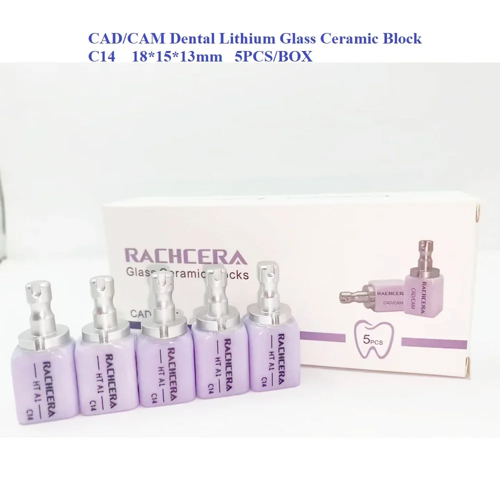 High Transparency Dental Li-Disilicate Glass Ceramic Block C14  CAD/CAM Glass Ceramic Block Dental Lithium Glass Ceramic Block