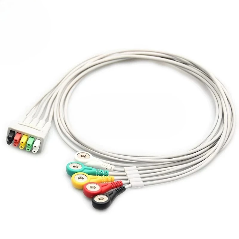 Best Seller Compatible GE-Marquettes ECG Cable 5-Lead Button IEC Patient Cable