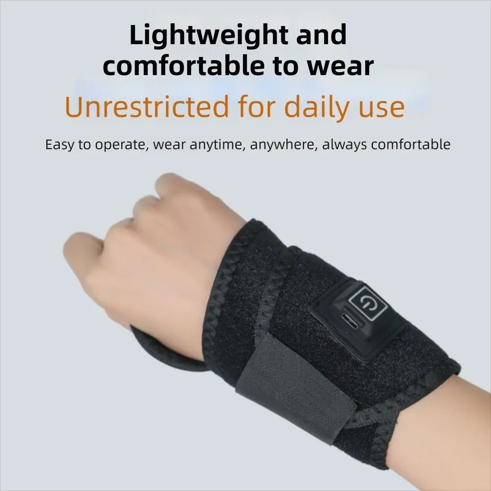 USB-Powered Dual-Head Heated Wrist Massager 3 Heat Settings Breathable Electric Wrist Warmer Portable Comfortable