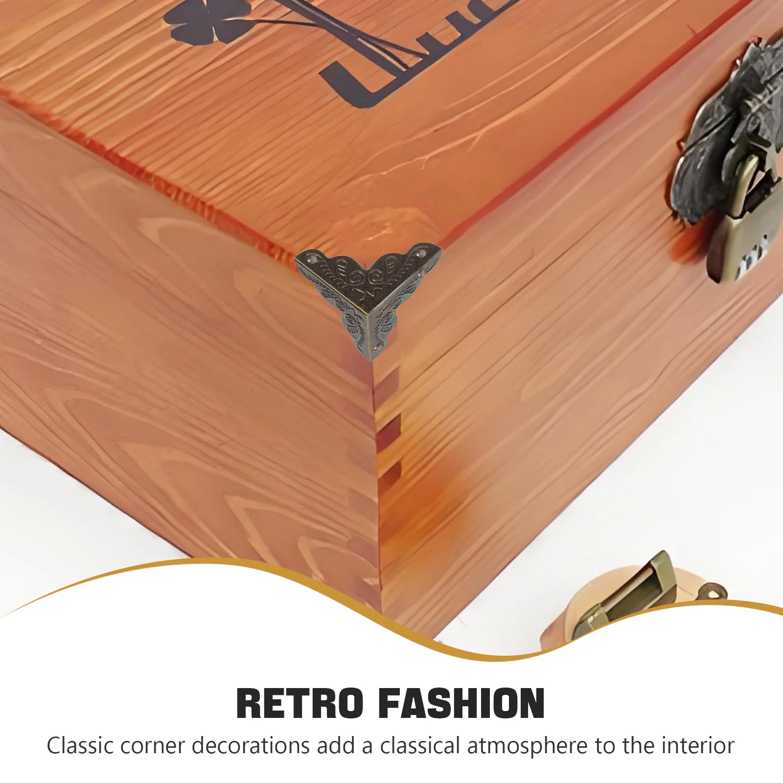 48 قطعة من واقيات زوايا الصندوق العتيق، واقيات حافة معدنية لخزانة الأثاث، أغطية أمان مزخرفة، واقيات زوايا