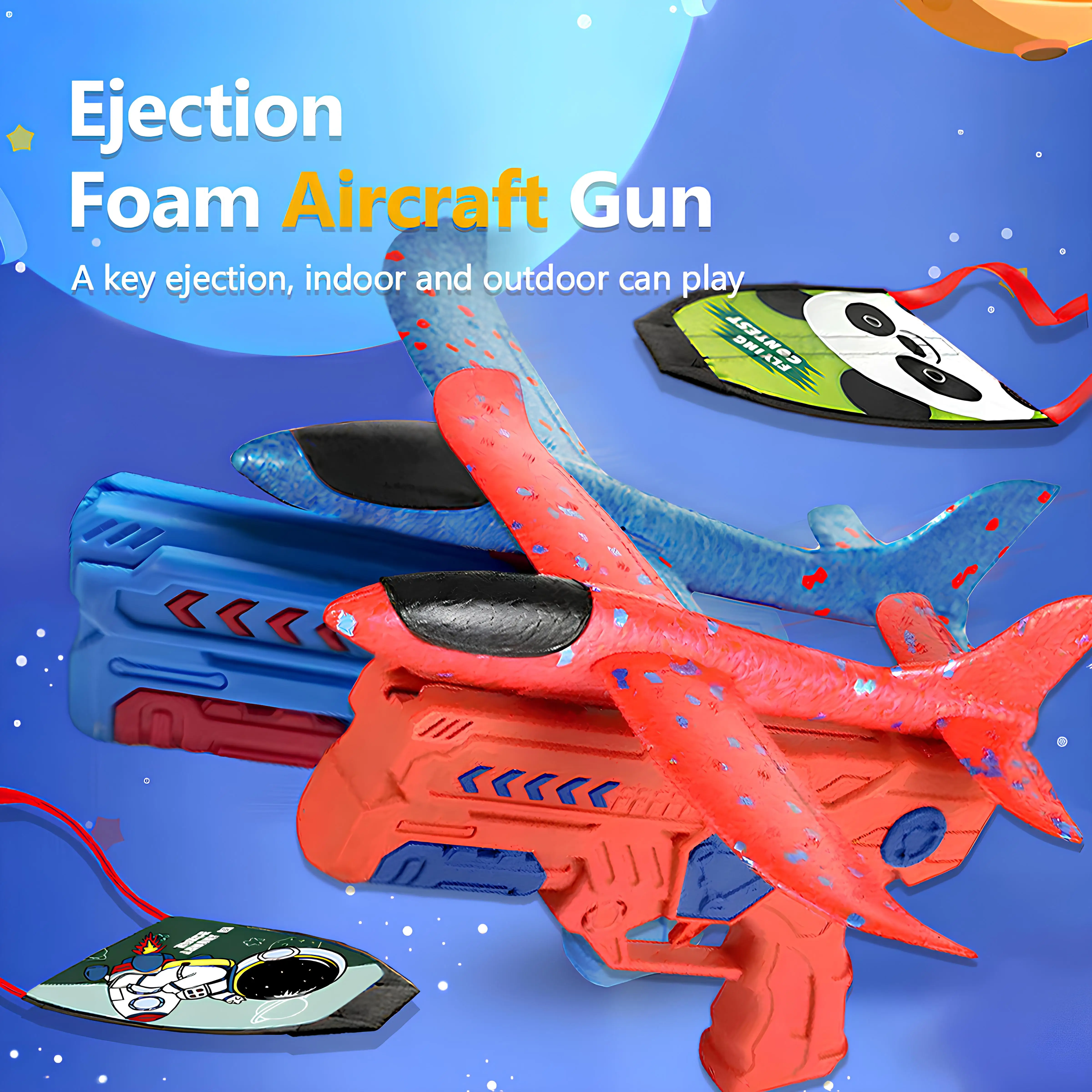 Kids Catapult Plane Toys  Launching Gun-style Aircraft Gunner Throwing Aircraft Outdoor Toys for Boys Girls Birthday Xmas Gifts