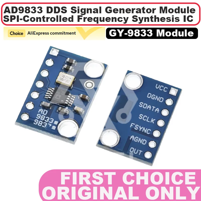 Module GY-9833 AD9833 Module générateur de signaux DDS |   Circuit intégré de synthèse de fréquence contrôlé SPI ​   AD9833BRMZ AD9833BRM AD9833