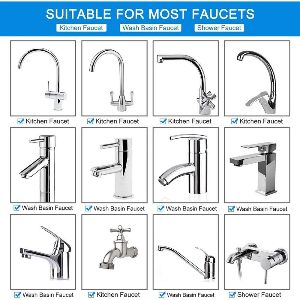 1080° Rotatable Universal Splash Filter Faucet Extender 720° Aerator Sprayer Head with Swivel Sink for Kitchen Bathroom