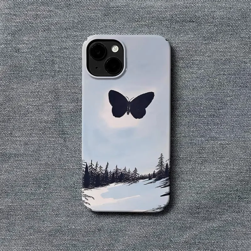 Ins Korean Black Bow Blue Case for IPHONE 17 16 ProMax 15 14 Plus 13 12 MINI 11 PRO 16Plus XR XS MAX SE Acrylic Phone Cover