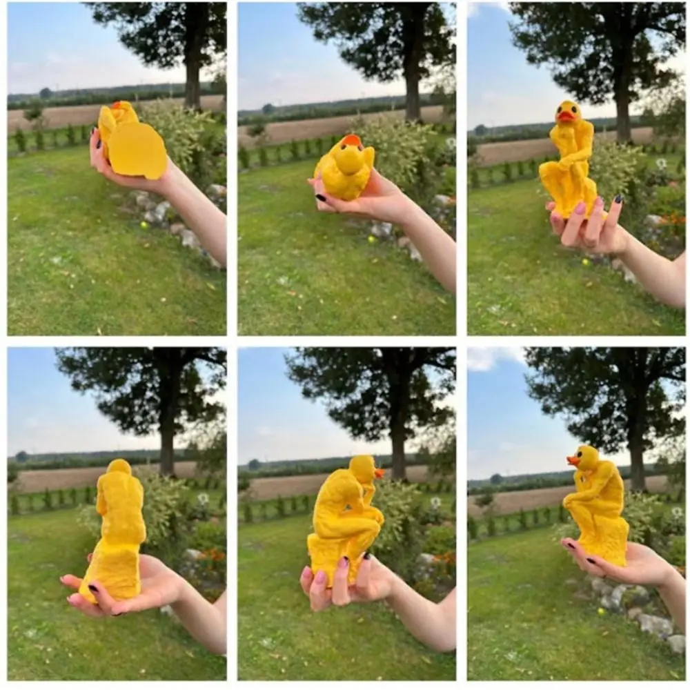 

Resin Thinking Duck Statue Model Sensory Toy Duck Yard Decorations Ornaments Ins Funny Animal Decorations Children Toys