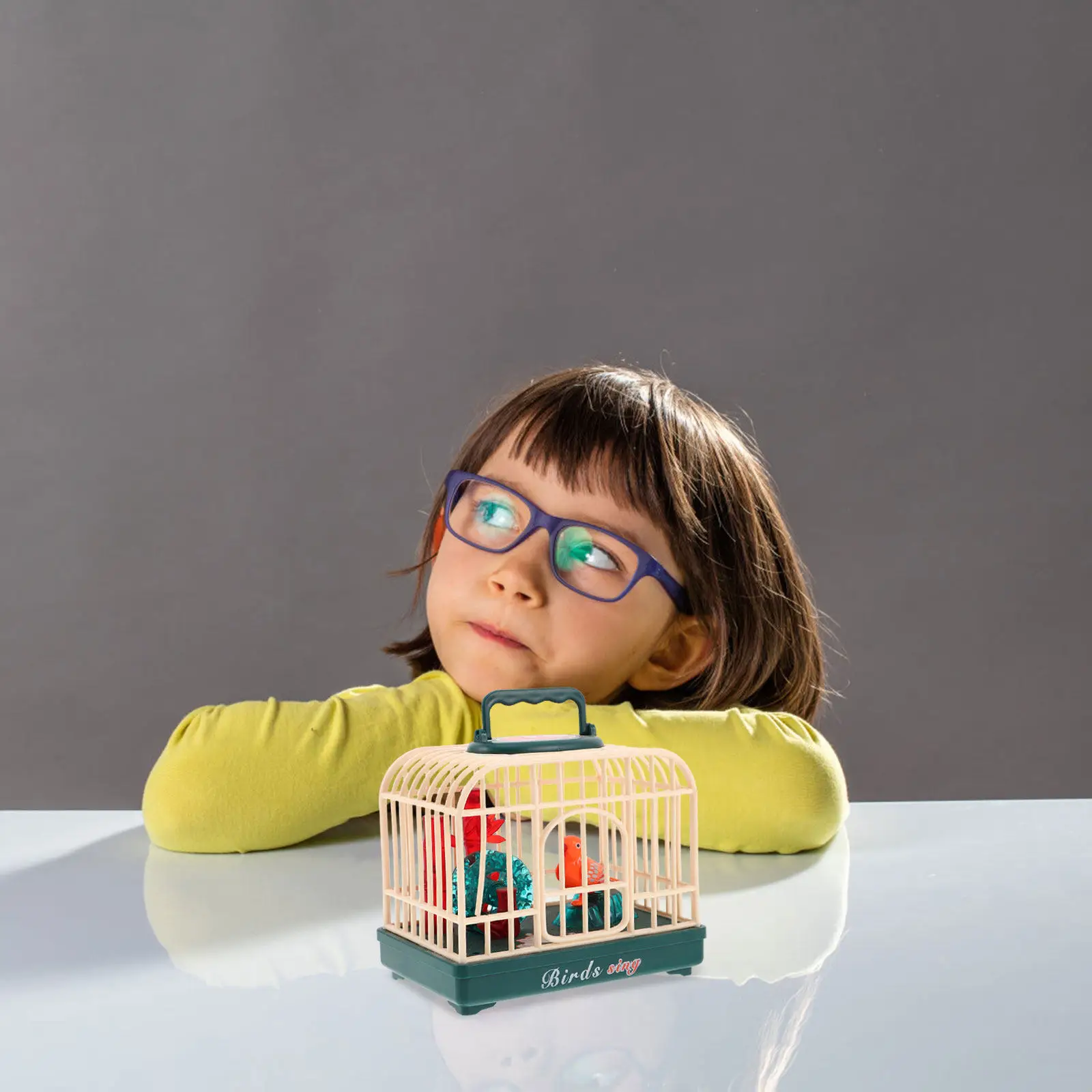 

Electric Sound Activated Birdcage with Realistic Chirping Light Effects Interactive Outdoor Play for Kids Interactive Singing