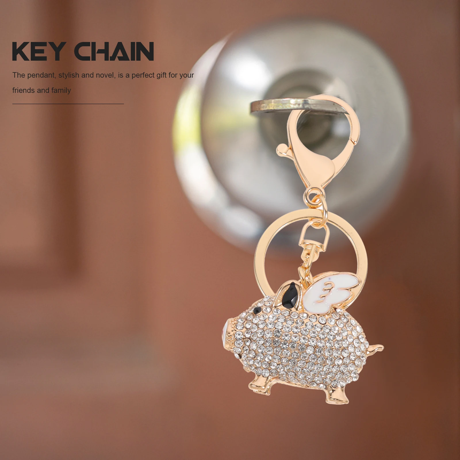 

Zinc Alloy Keychain Key Ring Hanging Pendants White Color Durable Lightweight Portable Bag Charm nament Gift Chain