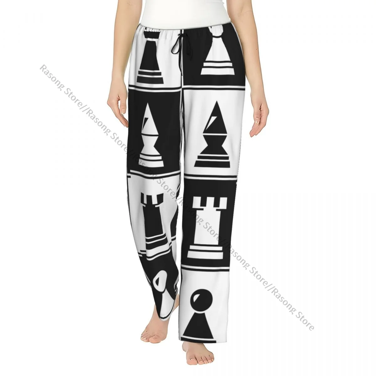 

Chess Pattern Flannel Pajama Pants for Women Soft Warm Sleep Pants with Elastic Waistband