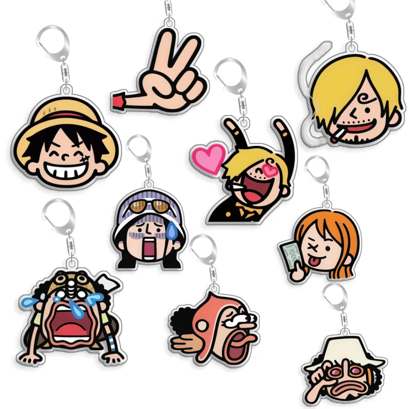 Porte-clés OP OPTCG Carte Nami Rob Lucci Usopp Pendentif de sac à dos Cadeau pour fans d'anime et de jeux Décoration en acrylique recyclé Carte rare Jouet 5cm