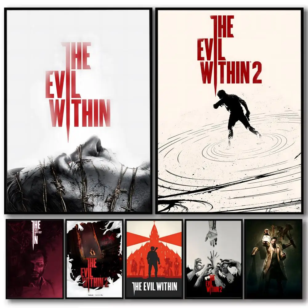 

Game T-The Evil Within Painting Calligraphy High-Quality Cotton Canvas Poster Wall Art for Living Room Modern Coffee House Decor