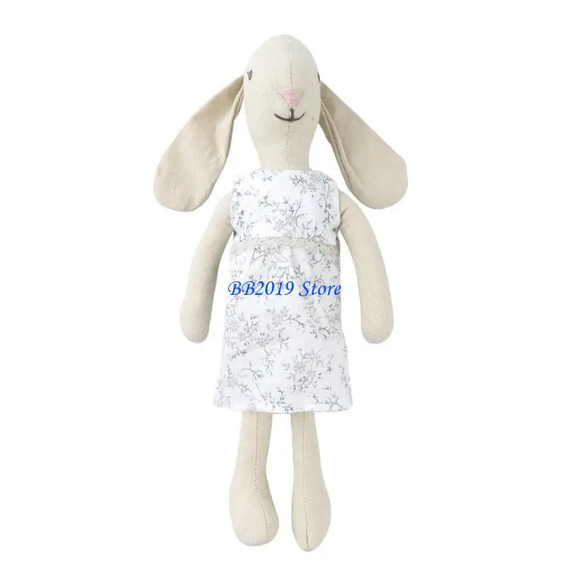 Q0KB Sweet Plush Cartoon Rabbit Doll Appease Toy Infant Comfort Doll