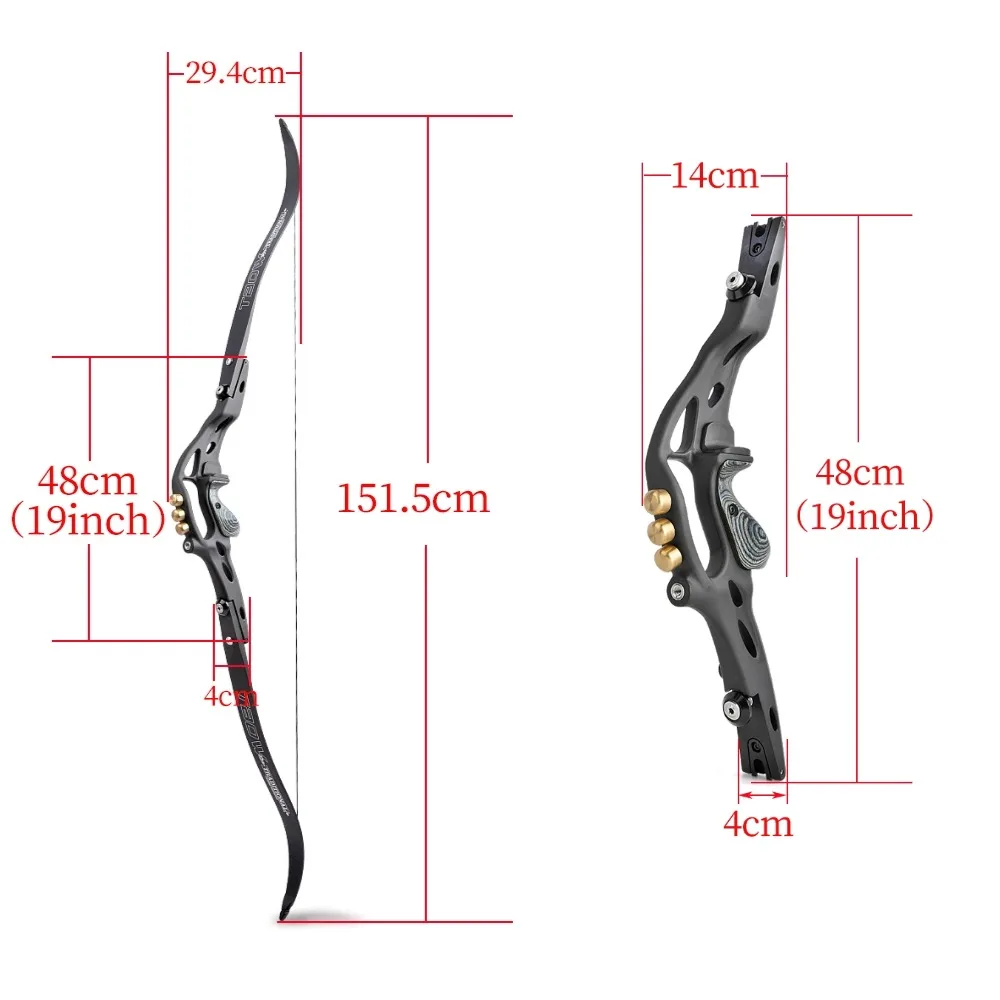 62inch Archery Recurve Bow 30-60lbs ILF Interface Split American Takedown Bow 19inch Metal Handle for Arrow Shooting Accessories