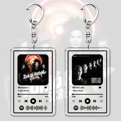Popular Tokio Hotel Music Keychains for Women Man Accessories Bag Tom Bill Kaulitz Song Playlist Code Keying Jewelry Fans Gifts