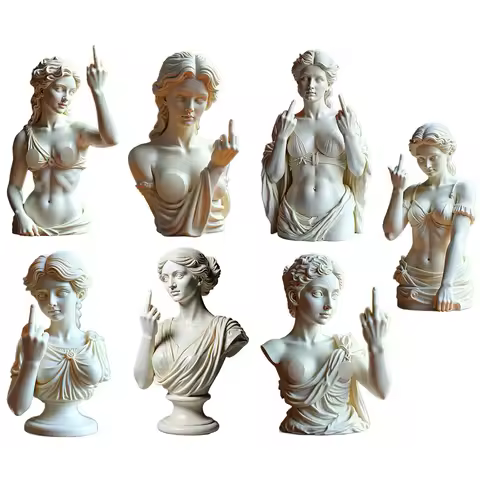 Vienna Goddess Middle Finger Funny Resin Statue Personalized Decorations Home Interior Garden Office Table Crafts Special Gifts