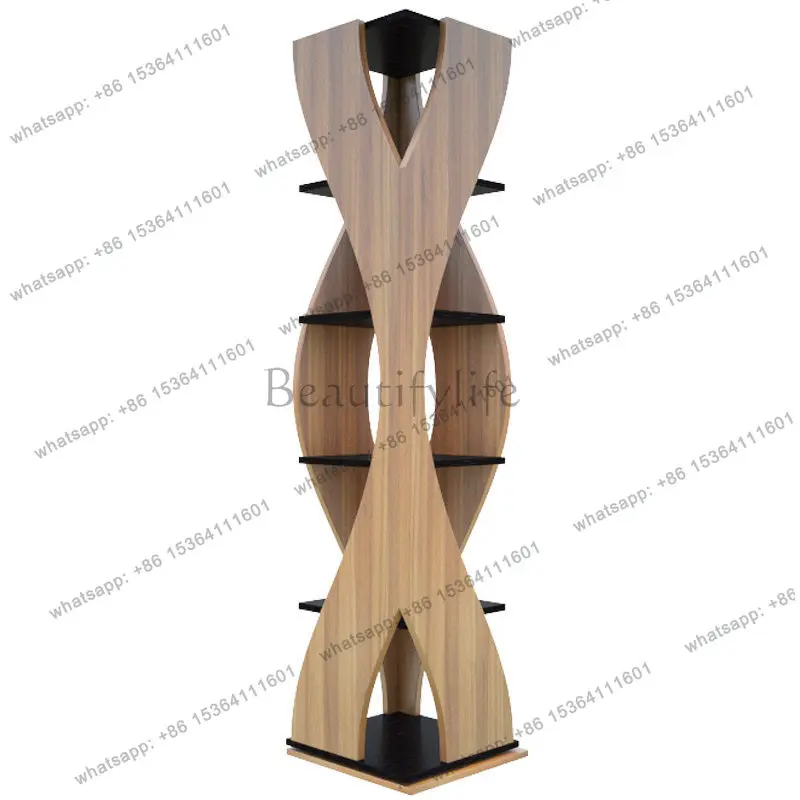 

Corner Floor Shelf Modern Simple Nordic Creative Display Cabinet Office Rotating Bookshelf