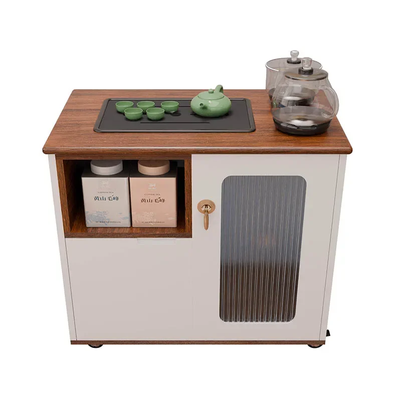 

Balcony tea table household small apartment tea cabinet kettle integrated set mobile table tea making multi-functional