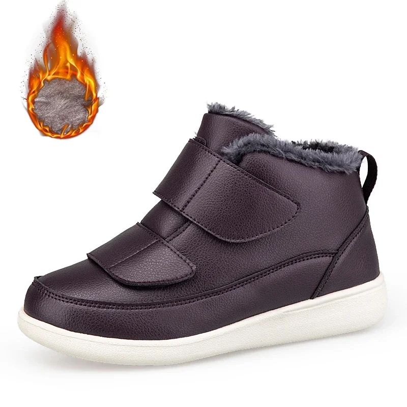 Botas de invierno para mujer, botines impermeables para pies anchos, zapatos informales de PU para exteriores, botas de nieve antideslizantes para mujer