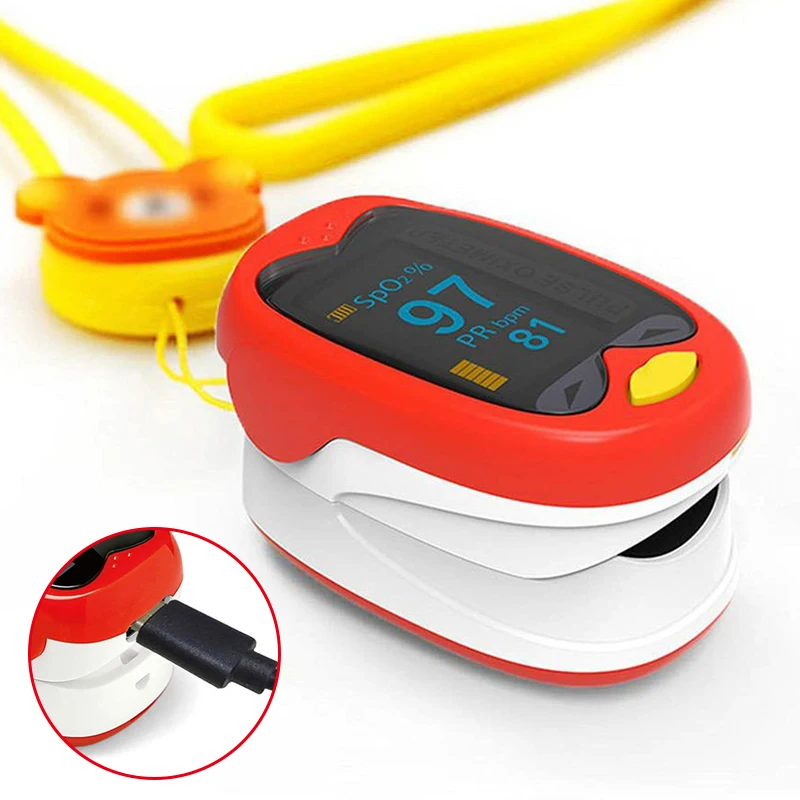 Children Oximeter TFT Lightweight Finger Pulse Oximeter Finger Clip TFT Color Screen Oximeter Heart Rate Pulse Monitoring