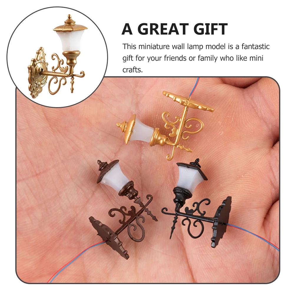 Dollhouse Wall Light Micro Landscaping Lamp Decor Mini DIY Lights Model Luminous Tiny Miniature LED Sconce
