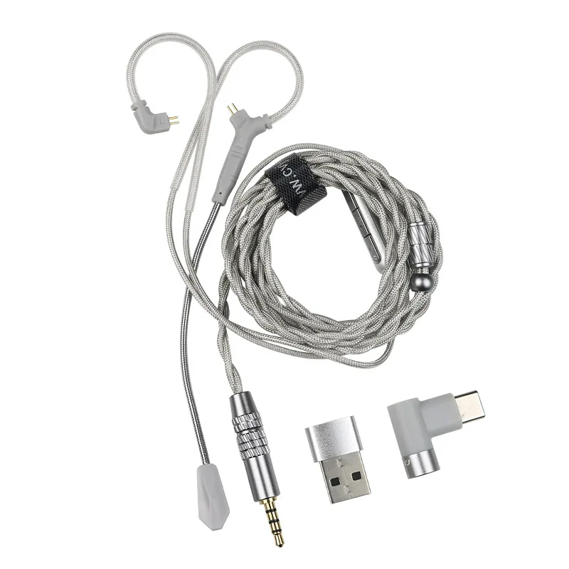 CVJ HATO 2 2M Bardzo długi kabel do słuchawek gamingowych z mikrofonem, wtyczka 3.5mm/Type-C, wtyczka 0.78mm Kompatybilny z większością słuchawek — zdjęcie produktu 7